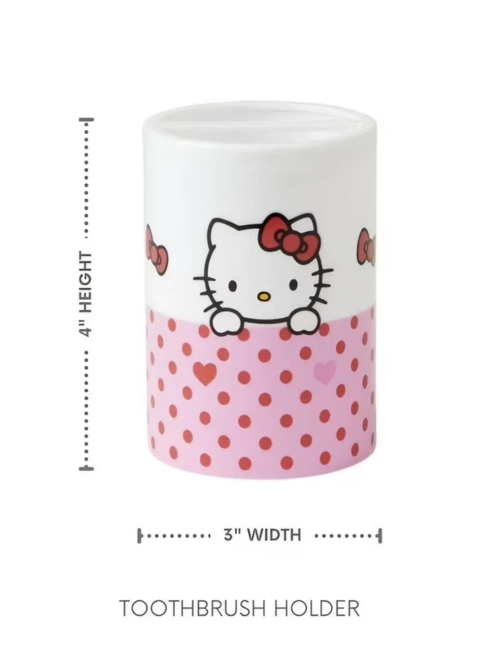 Hello Kitty Pink & Red Polka Dot 3-Piece Bathroom Accessory Set